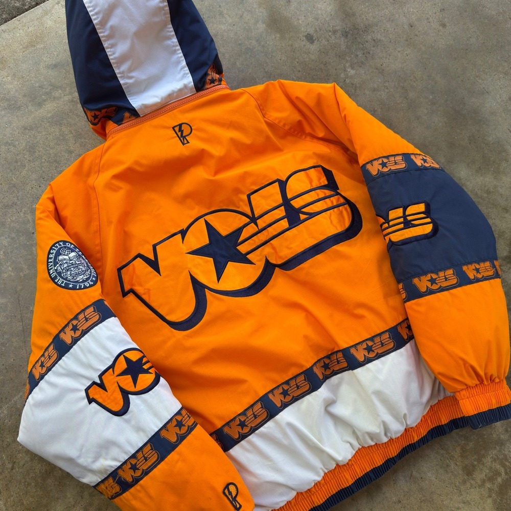 Vintage 90s Pro Player Tennessee VOLS Jacket University Colorblock Orange L b5
